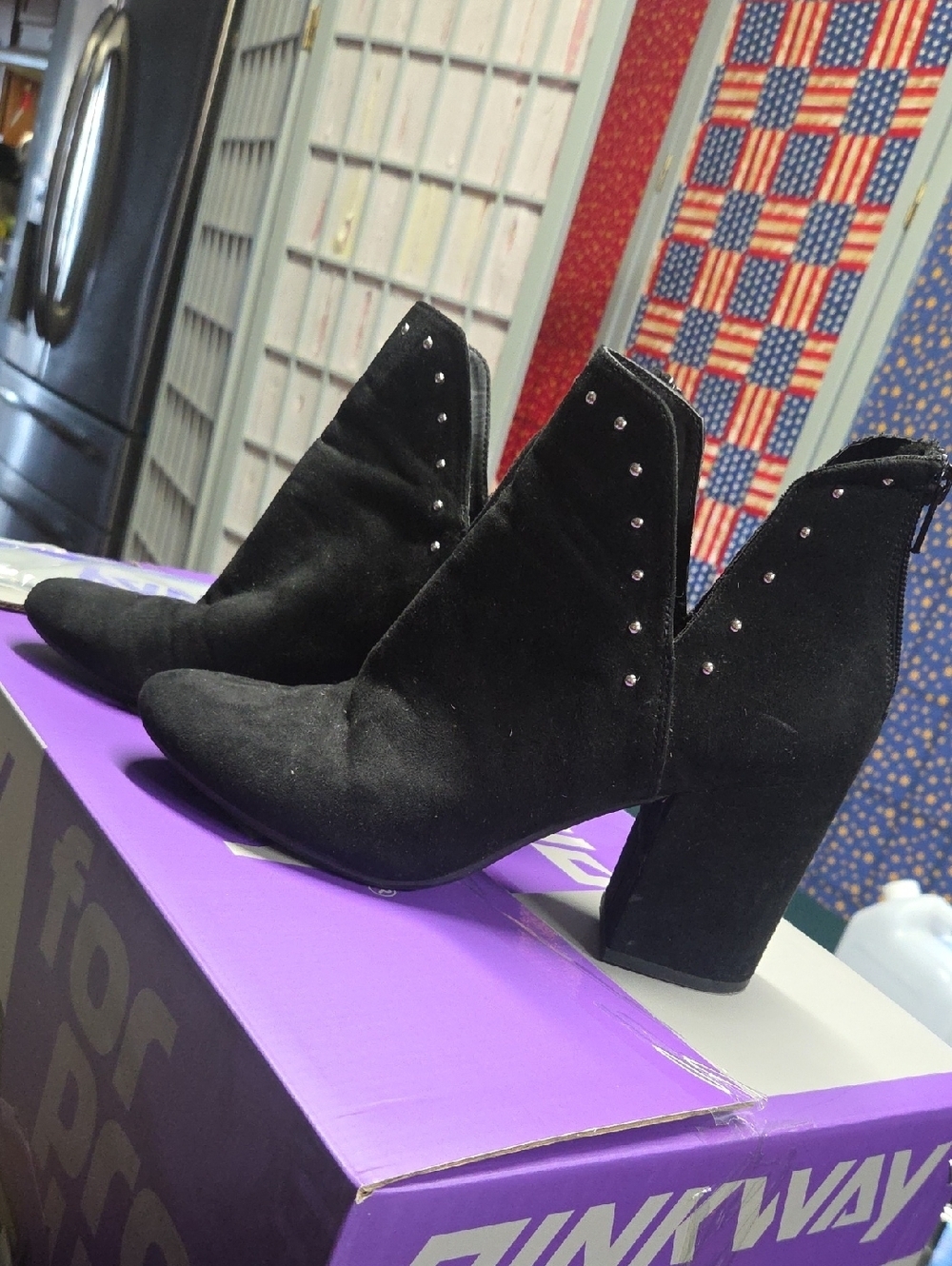 Black Studded Women's Ankle Boots